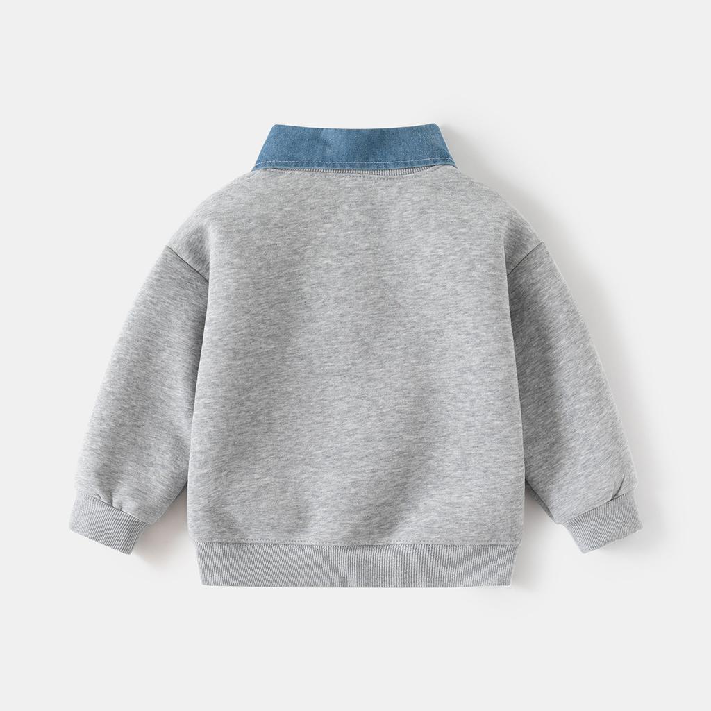 Children's fake two-piece sweater spring new Korean version children's clothing boys detachable collar jacket trendy baby top
