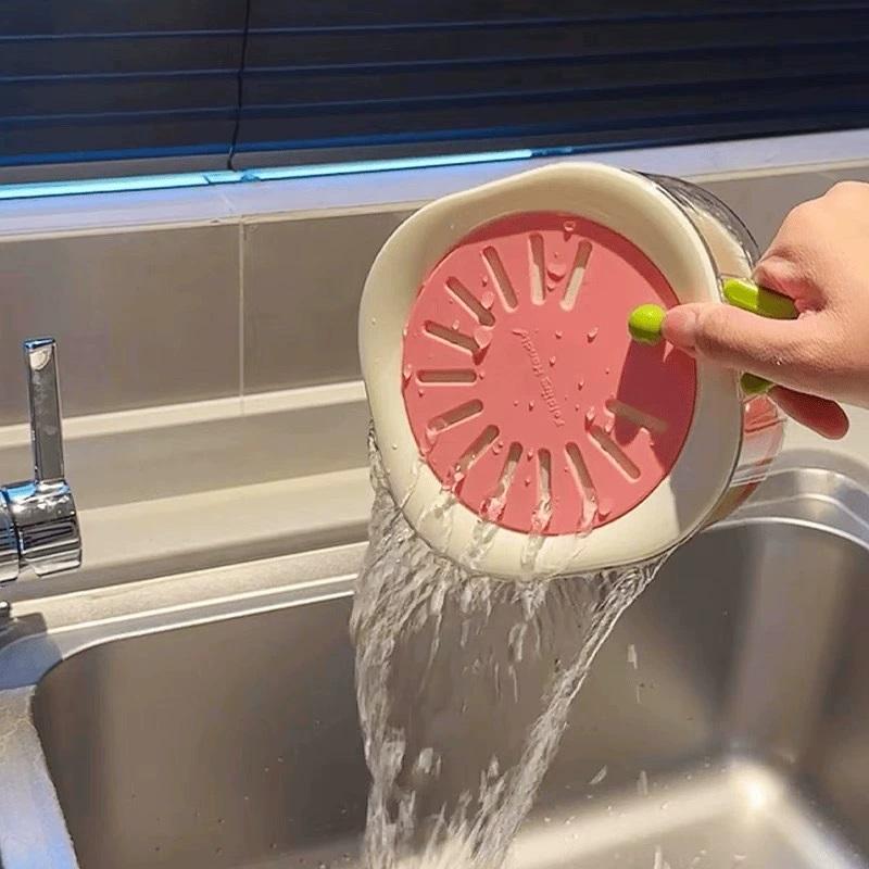 Multifunctional Drain Basket Washing Fruits Vegetables Folding Handle Kitchen Freshness Bowl Fruit Basket Water Filter Basket