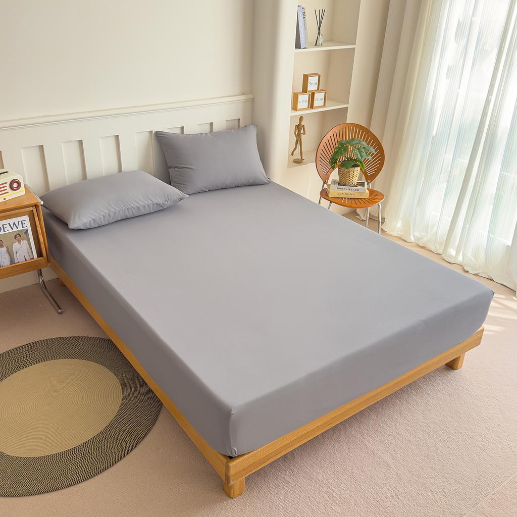 Solid Color Brushed Bed Sheet Dustproof Bed Cover Mattress Protector