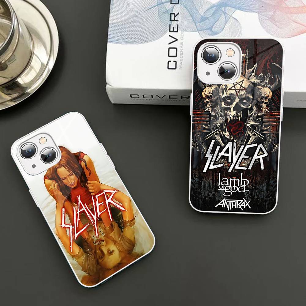 Slayer Heavy Metal Band Music For IPhone 14 13 12 Mini 11 Pro XS Max X XR 14 Plus Tempered Glass Cover
