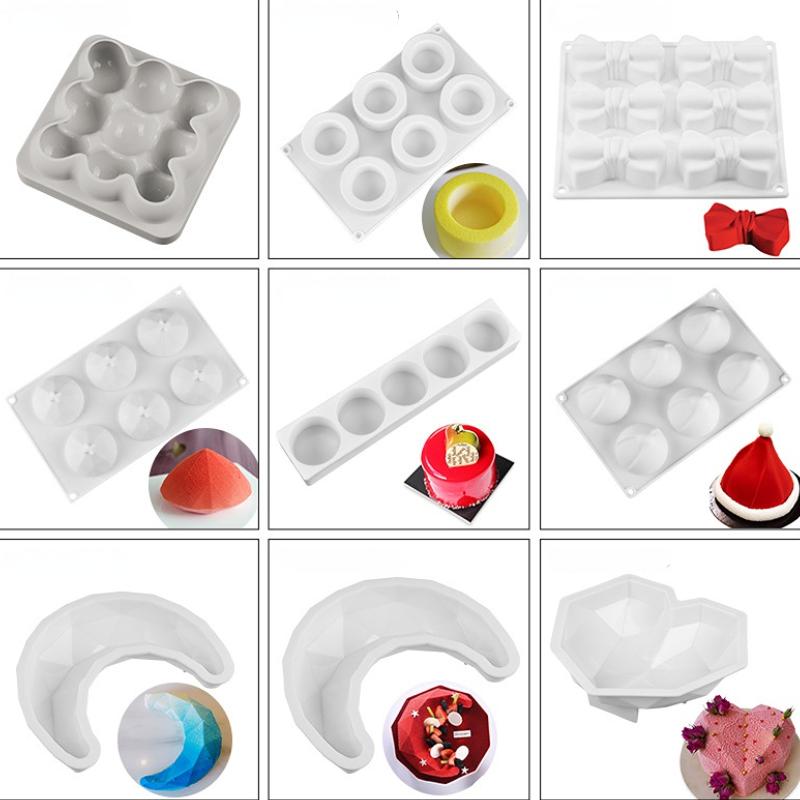 Fruit Silicone Cake Mold Heart Geometry Chocolate Ice Cube Biscuit Jelly Mould DIY Cloud Moon Pudding Baking Set Birthday Gifts