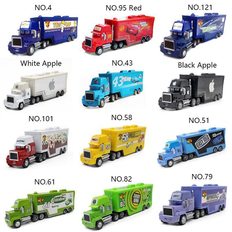 Colorful Cars Mack Lightning Mcqueen King Jackson Storm Racer Truck Toy For Kids