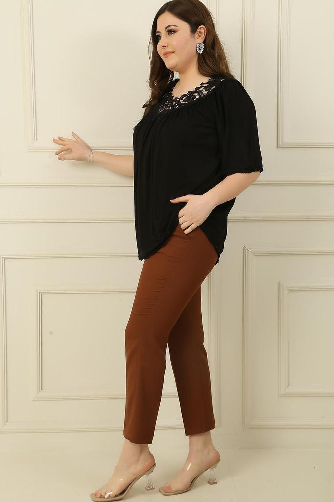 Damen Stil Übergröße Hose Bb Klassische Hose mit Seitentaschen