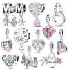 New In MotherS Day Copper Charm Mom Mother Family Charm Bead Fits Genuine Bracelets DoItYourself Woman Jewellery Gifts