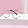 Spring Leg Cat Eye Minus Lens Prescription Spectacles Frame Women Metal Short-sight Eyewear 0 -0.5 -0.75 To -6.0
