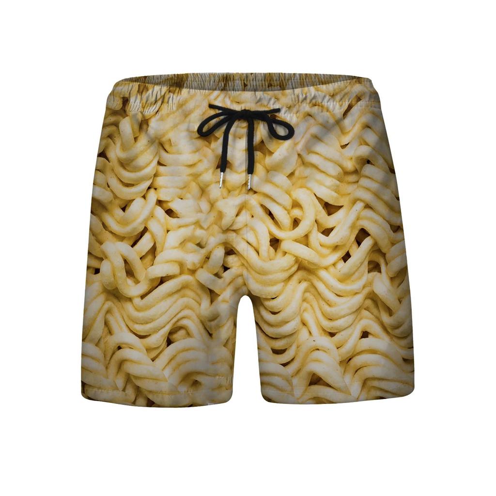 Herren-Sommershorts mit Lebensmittelrealismus, 3D-gedruckt, Strandshorts, Strand-Badeshorts