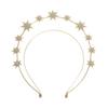 Zlatá kamínková čelenka pro ženy Stylový hvězdný design Lehké svatební doplňky do vlasů Svatební korunka pro každodenní nošení Večírky Vánoce