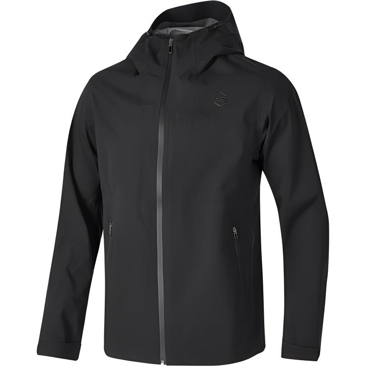 Skechers Sports Lifestyle Series Woven Hooded Zip-Up Long Sleeve Waterproof Jacket Men jackets Carbon-Black P324M013-0018 XL