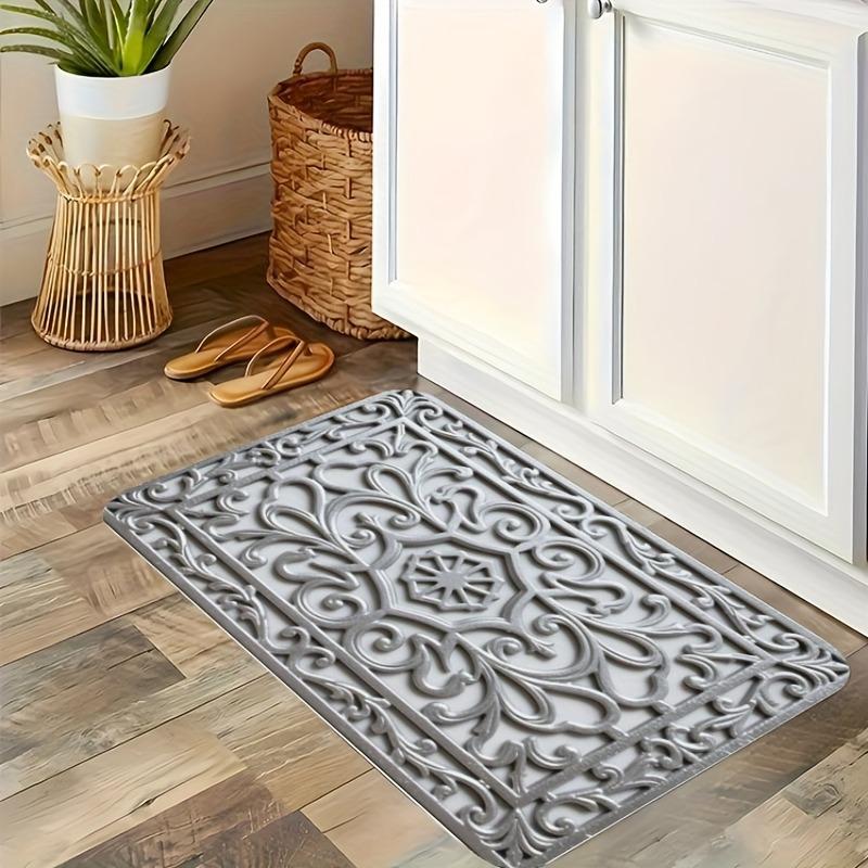 1PC Flowers Pattern Kitchen Rug Non-Slip Door Mat Pop Design Bathroom Rug Bath Mat Carpet for Home Sink Laundry Decoreeree