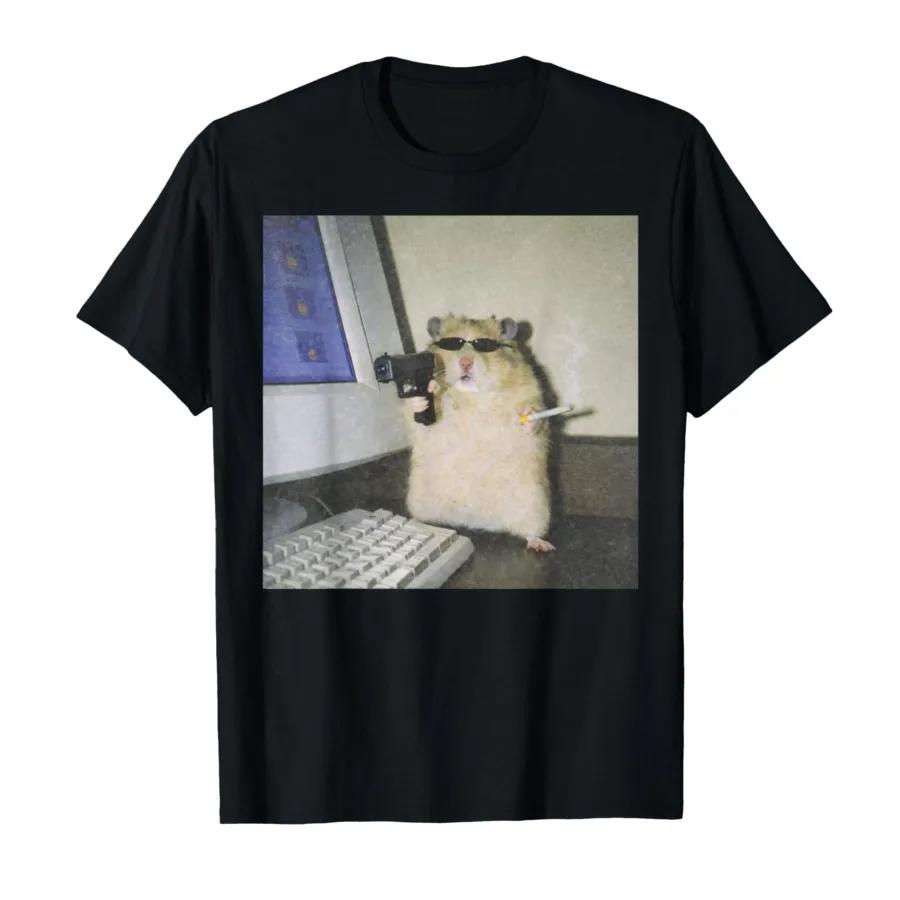

Cyber Hamster Meme Cringe Funny Animal Vintage Graphic Print T-shirt for Fashion Harajuku Kawaii T-shirt Women s Clothing 3XL