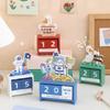 Creative Wooden Perpetual Calendar Desk Block  Calendar Month Date Display with  GIft Box  Home and Office Decor Accessory