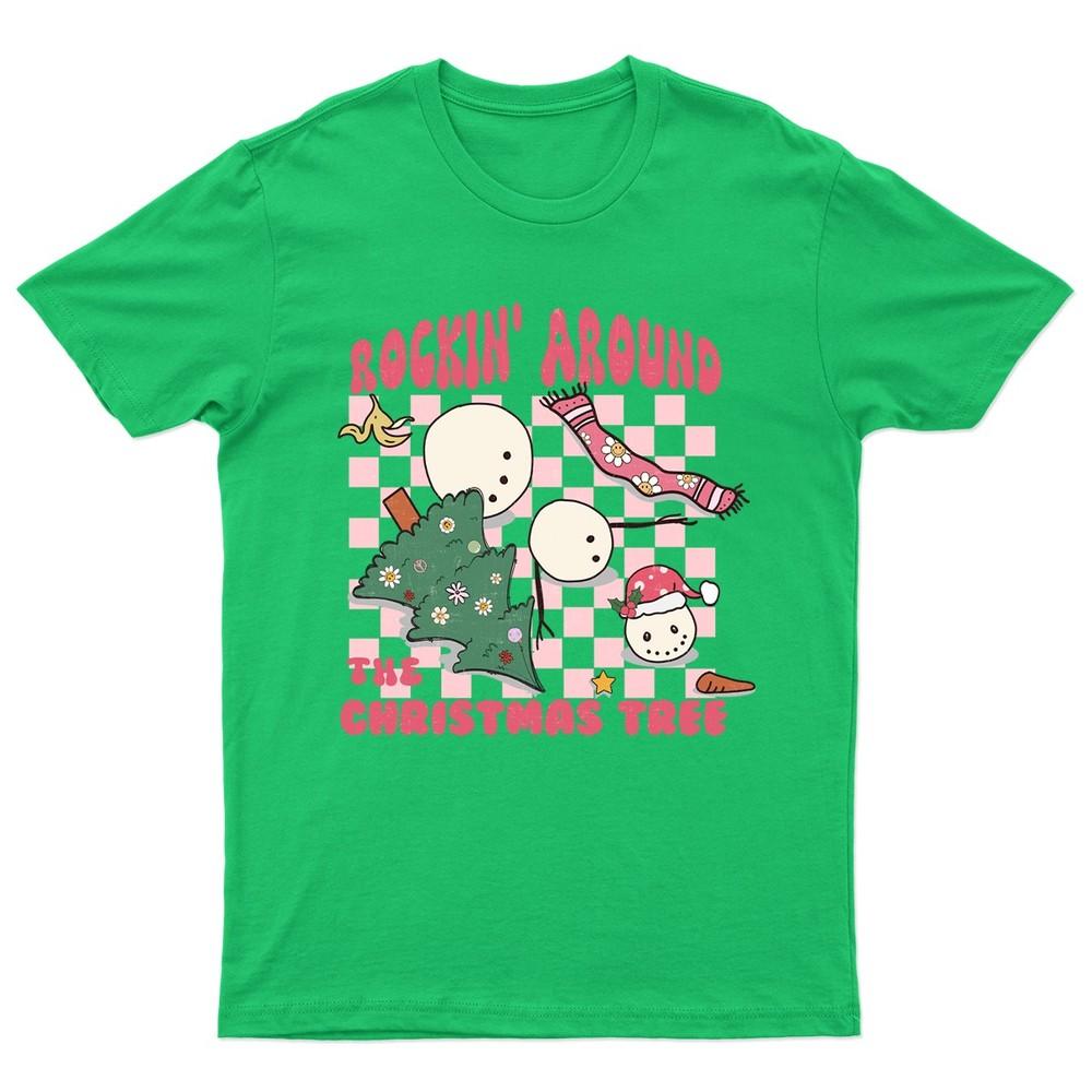 Rockin Around The Christmas TShirt Unisex Gift Retro Seasonal Funny Xmas b S