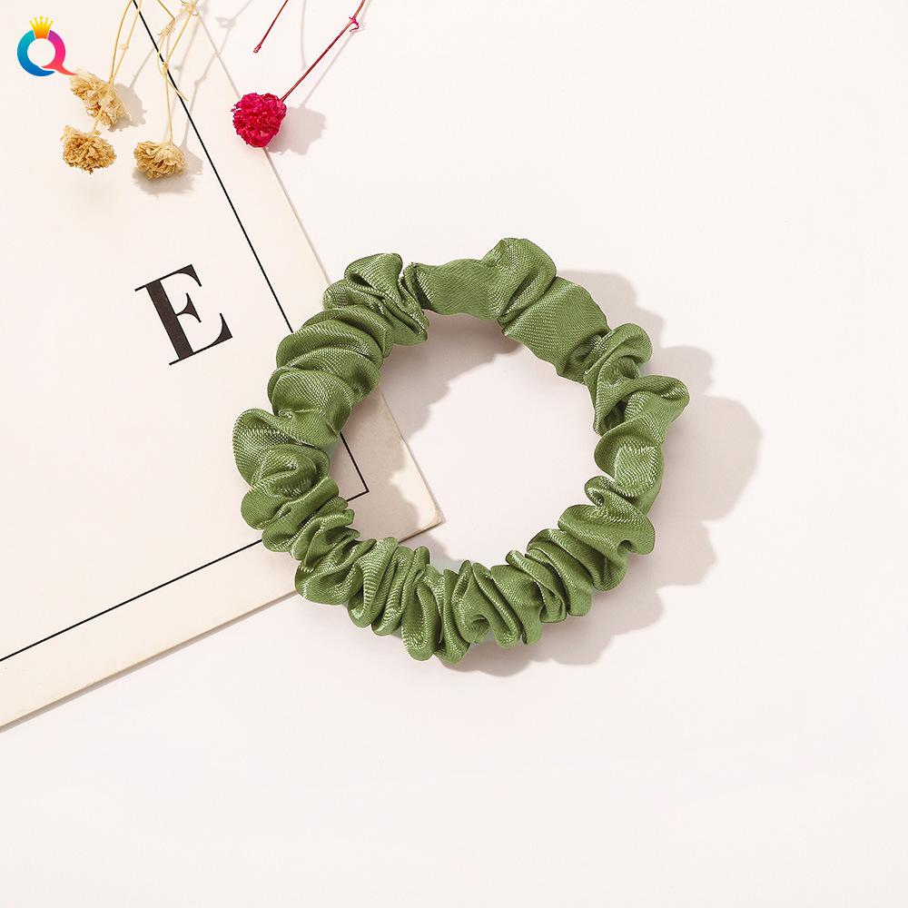 Satin Großes Scrunchie Einfarbig Kordelfarbe Dinza Pferdeschwanz Kugel Haargummi