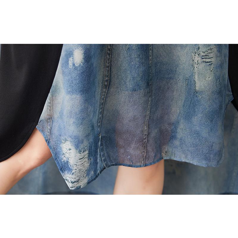 Xitao Abito da Donna Patchwork Stampa Retro GJ1221