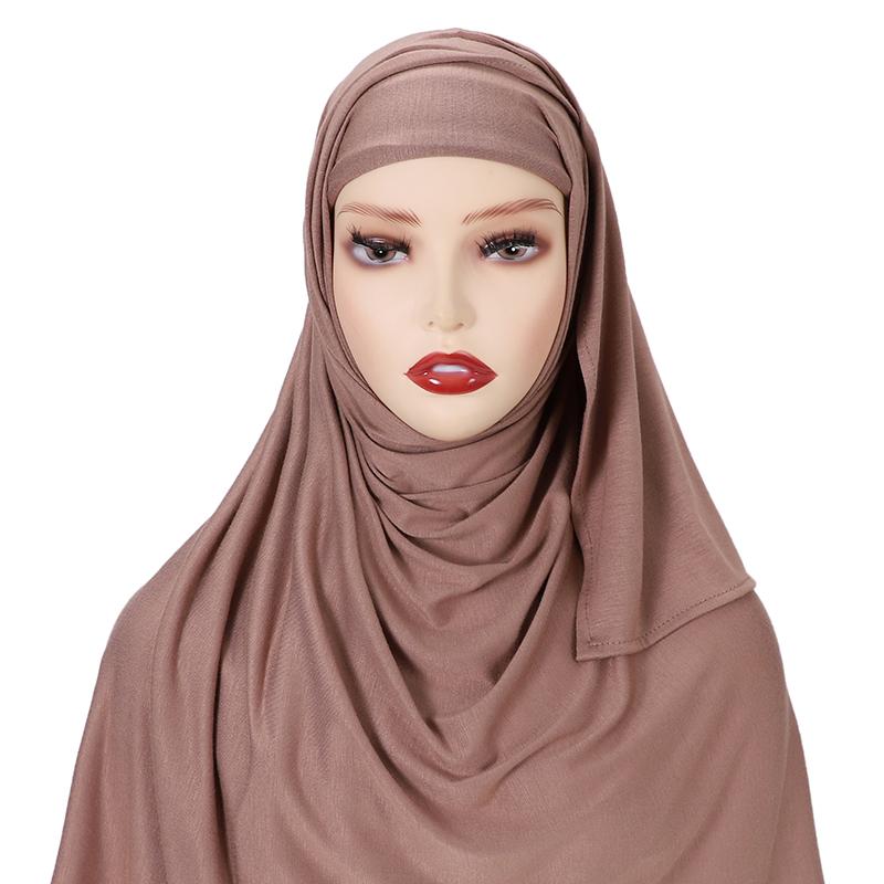 Muslim Pin Free Instant Jersey Hijab Women Jersey Bonnet Islam Shawls And Wraps Bonnet Hijab Underscarf Cap Foulard Femme
