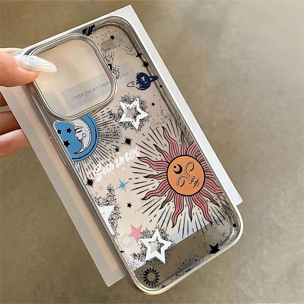 

Stars and Moon Art Design Clear Phone Case for iPhone 17 17e 16 15 14 13 12 11 Air Pro Max X XR XSMAX Plus Luxury Clear Soft iPhone 12 Pro
