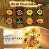 Sunflower Building Blocks Set, Artificial Flower Bouquet for Home Decor, DIY Building Toy Gift for Adults and Kids