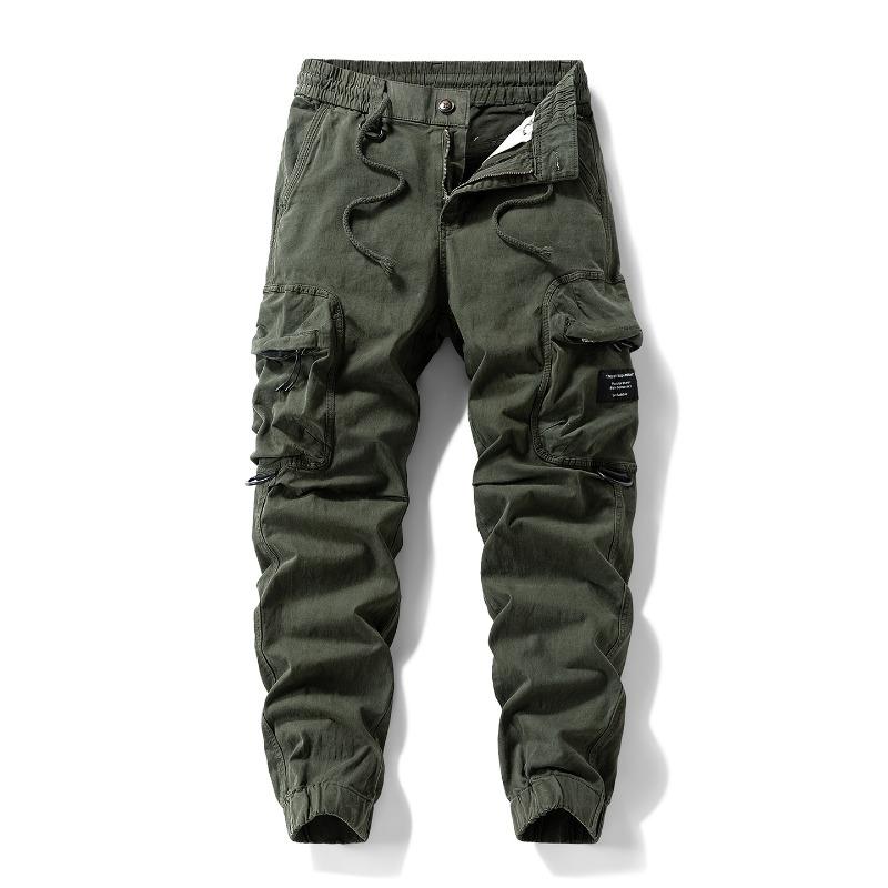 Pánské ležérní overaly s mnoha kapsami Volné bavlněné legíny Lehký luxus Outdoorové modré sportovní kalhoty