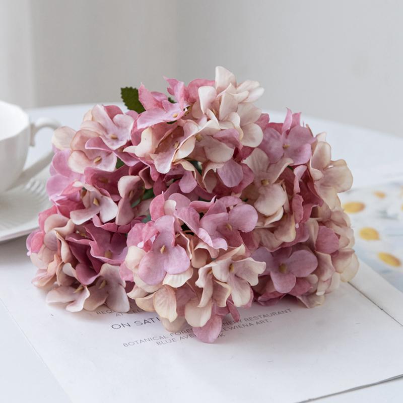 Artificial Flowers Silk Hydrangea Vase Home Room Decora Accessories Wedding Wreath Fake Plants Festival Garland Material Gifts