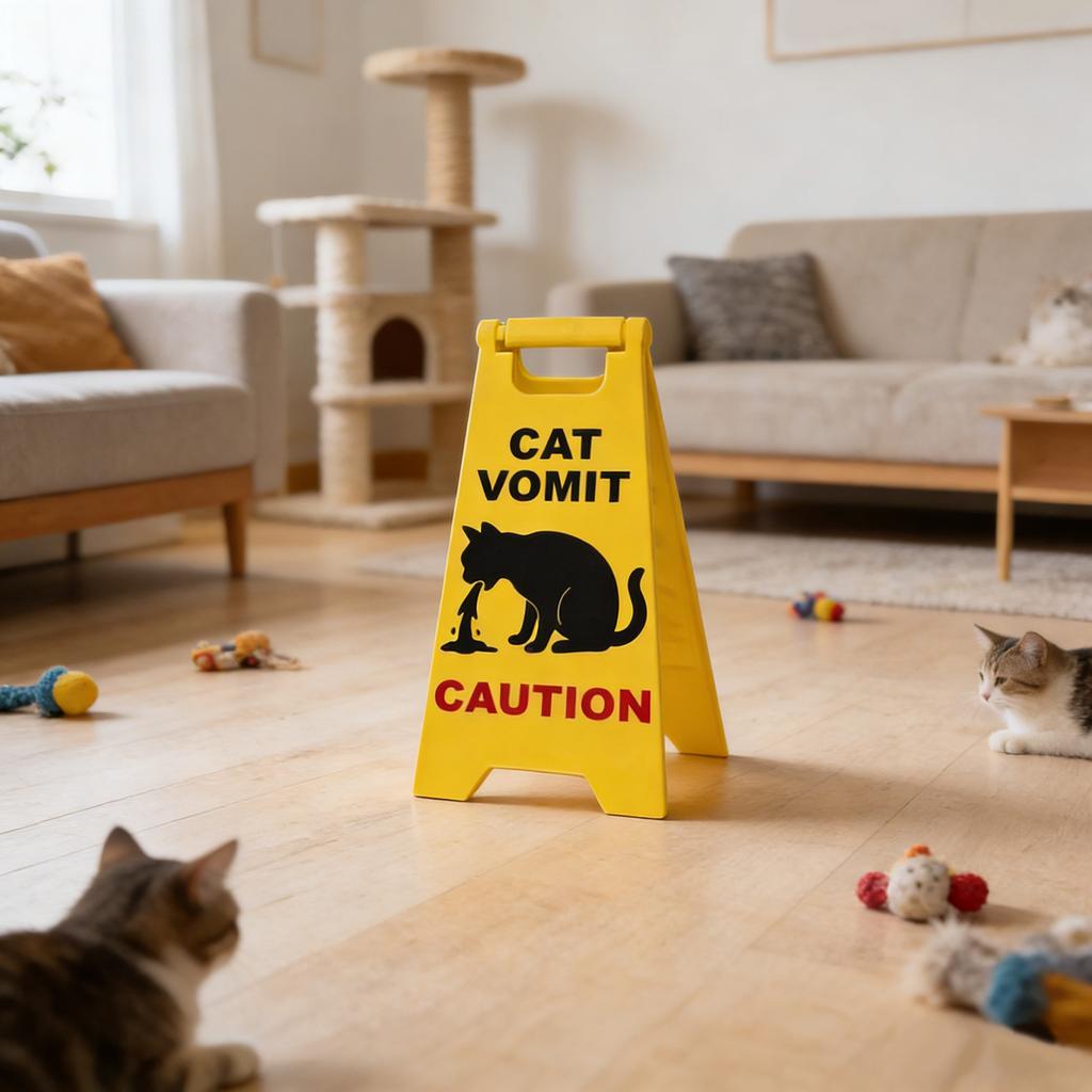Cartelli di Attenzione Vomito Gatti Cartello di Avvertimento Vomito Gatti Cartello Mini Vomito Gatti Perfetto Scherzo Regalo per Amanti dei Gatti e Appassionati di Animali Domestici