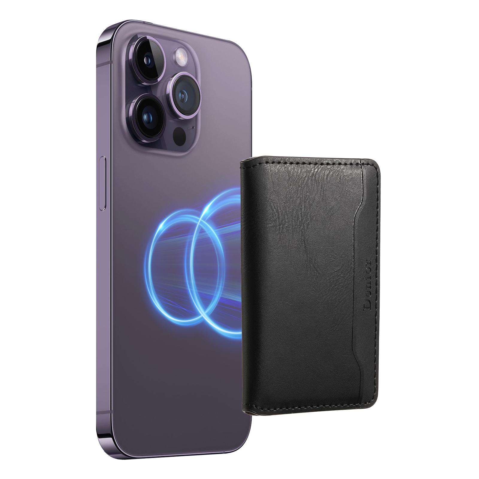 

DENIOR Magnetic Card Case Compatible with MagSafe PU Leather Phone Card Holder Kickstand Brown