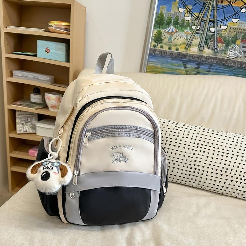 

School bag for female students Versatile high school backpack Trend middle school students Large capacity backpack High value чорний