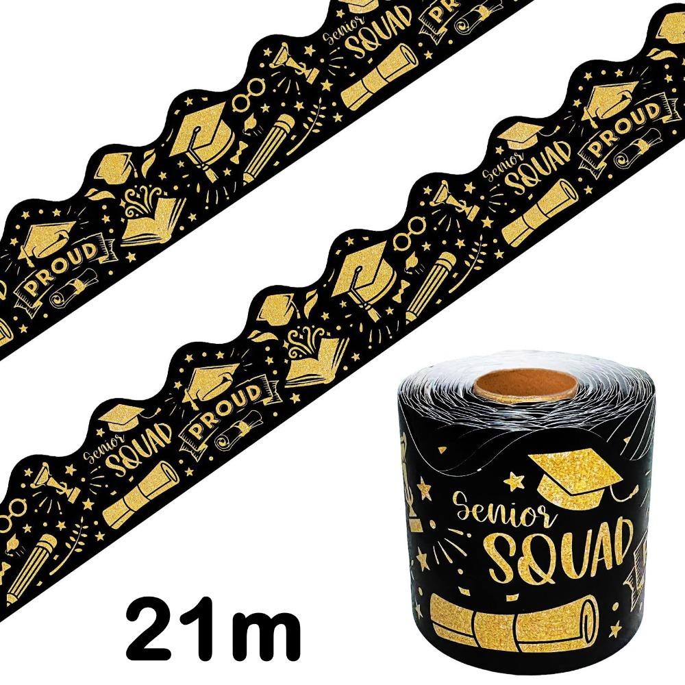 10/21m Wall Decoration Stickers Graduation Season DIY Blackboard Border Stickers Self-Adhesive Photo Frame