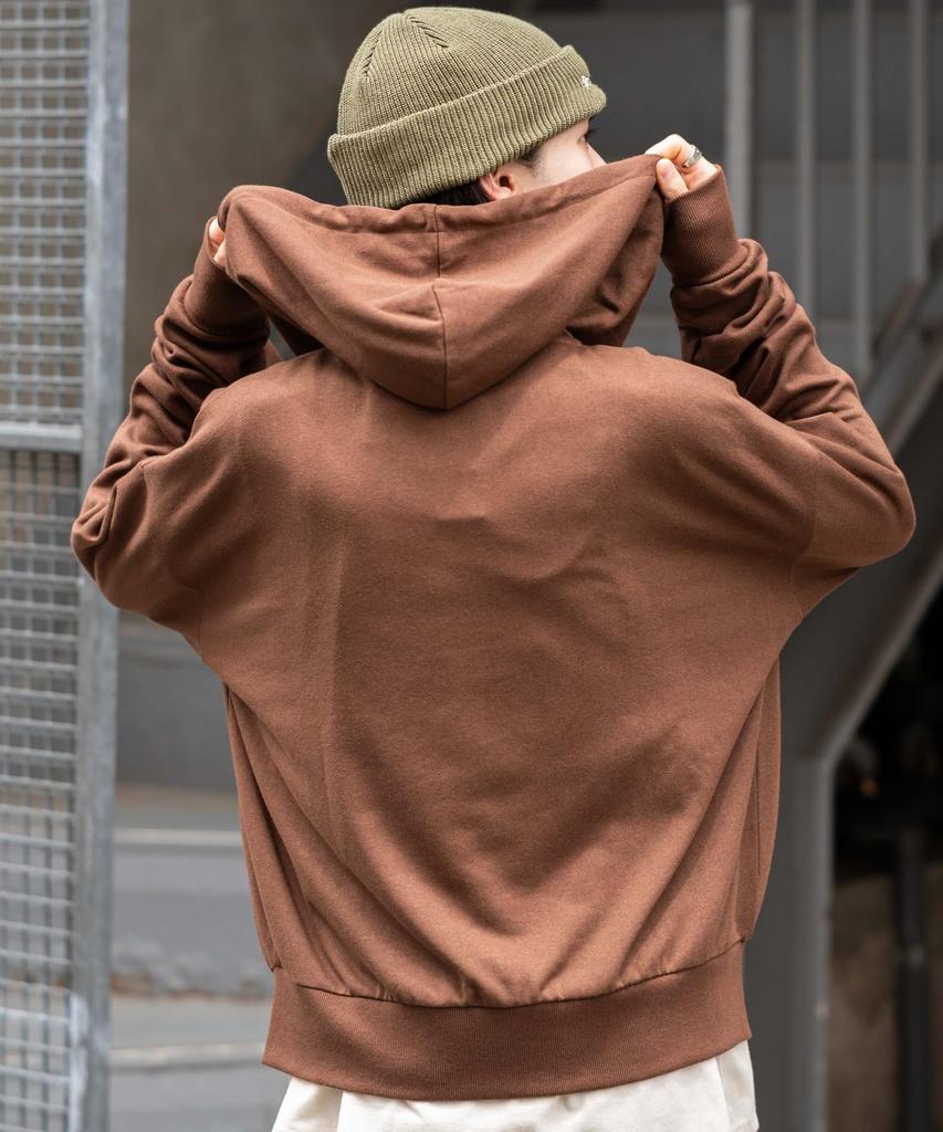 WEGO Unisex Compact Fit Double Zip Zip Autumn Long Size Brown Hoodie, Sweatshirt, Hoodie, Outerwear, Clothes, Sleeve, Gift, Men's, L,