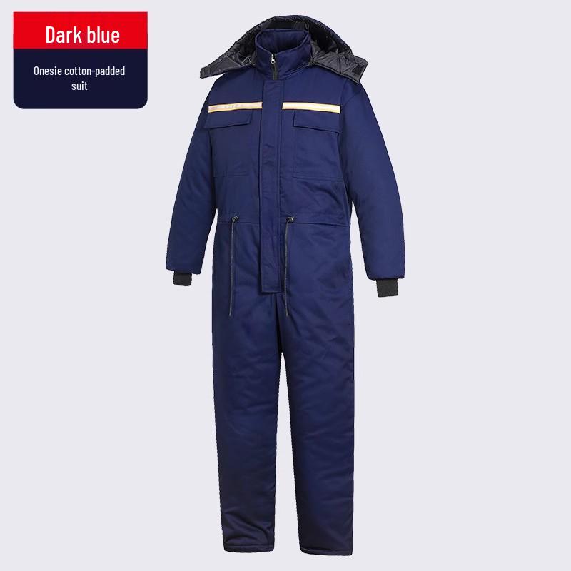 Men s Water-Repellent Thickened Cotton Winter Coveralls for Cold Storage Protection 3XL