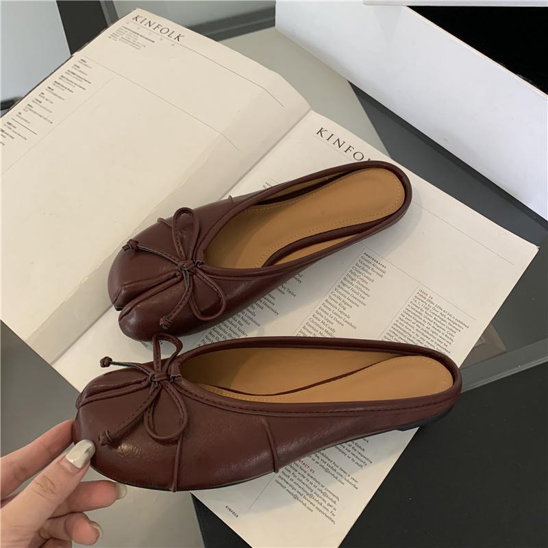Fashion Bailamos Women Slippers Tabi Ninja Shoes Woman Microfiber Leather Comfy Slides Split Toe Flats Soft Bottom Loafers 2024 New Fash
