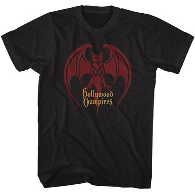 Hollywood Vampires Logo Pipistrello Maglietta Nera Musica