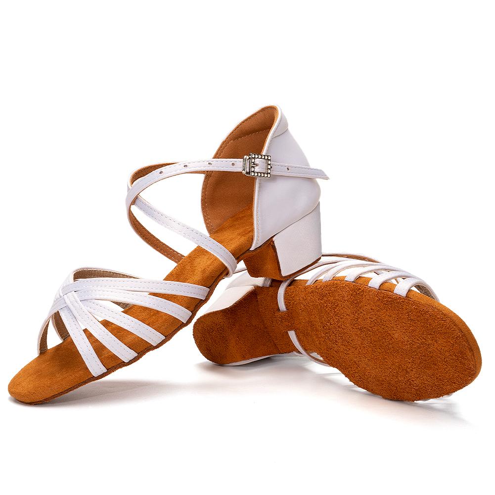 

Girls Children/child/kids Ballroom Tango Salsa Latin Dance Shoes Low Heel Shoes 6colors 41 білий
