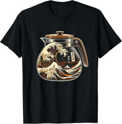 Die Große Welle des Kaffees Lustiger Kaffee Japanisch Ich Liebe Kaffee Geschenk Unisex T-Shirt