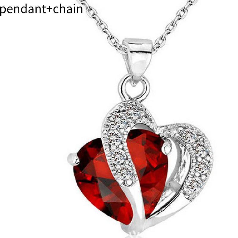 Korean Style Heart-shaped Zircon Crystal Necklace Collarbone Chain For Women Employee Benefits Wedding Travel Souvenir K132