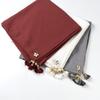 Pure Color Pearl Chiffon Square Scarf For Women Ins Style