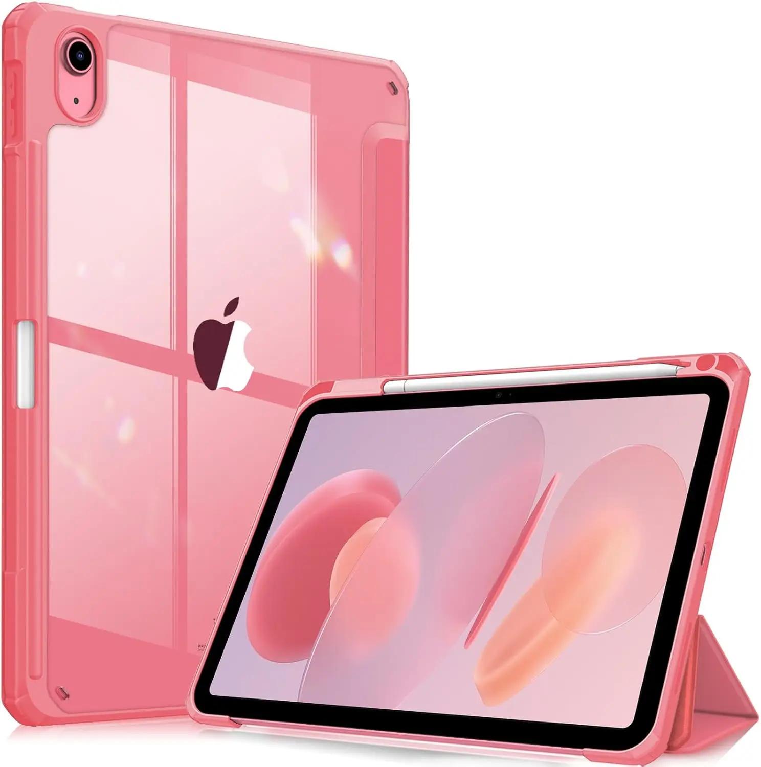 Coque HD en Acrylique pour Nouvel iPad A16 11ème Génération 11 Pouces (), iPad 10ème génération 10,9 pouces () Coque Transparente Claire iPad 10 (10.9-inch) rose