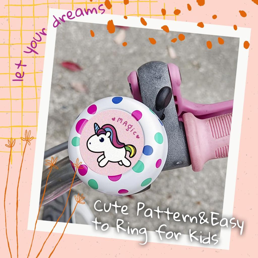 ONIPAX Loud Bicycle Bell with Colorful Animal and Cartoon Adorable for and Cycling Designs, Kids, Girls, Boys,