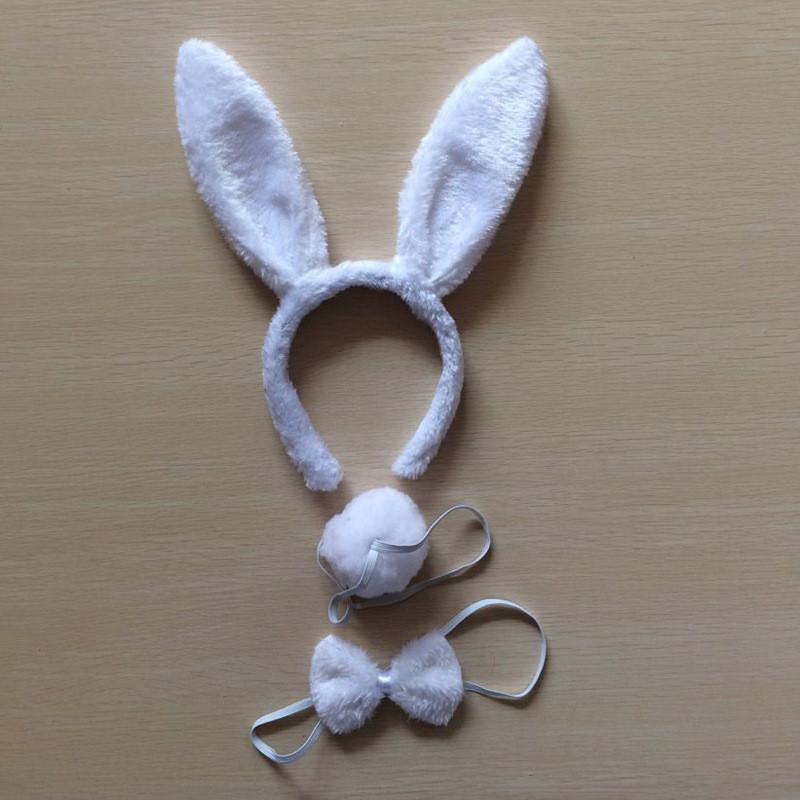 

Bunny Headband Trio With Plush Ears And Bow For Cute Animal Theme Accessories Style 11