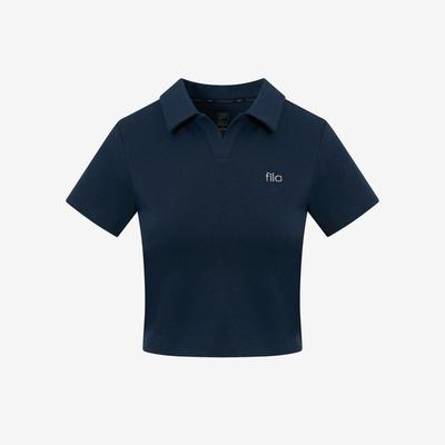 Semi Crop Polo T shirT coTTon Span