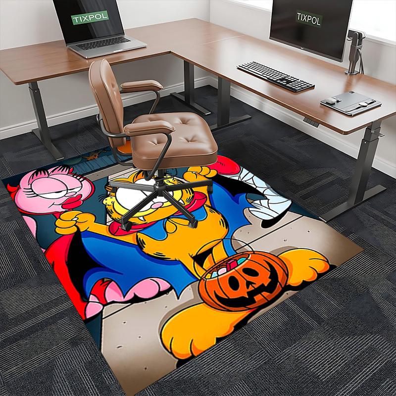 1pc Garfield Halloween Costume Chair Mat - Anime Cartoon Design, Non-Slip Carpet for Office, Home Decor, Living Room, Bedroom, Game Room, Dormitory, S