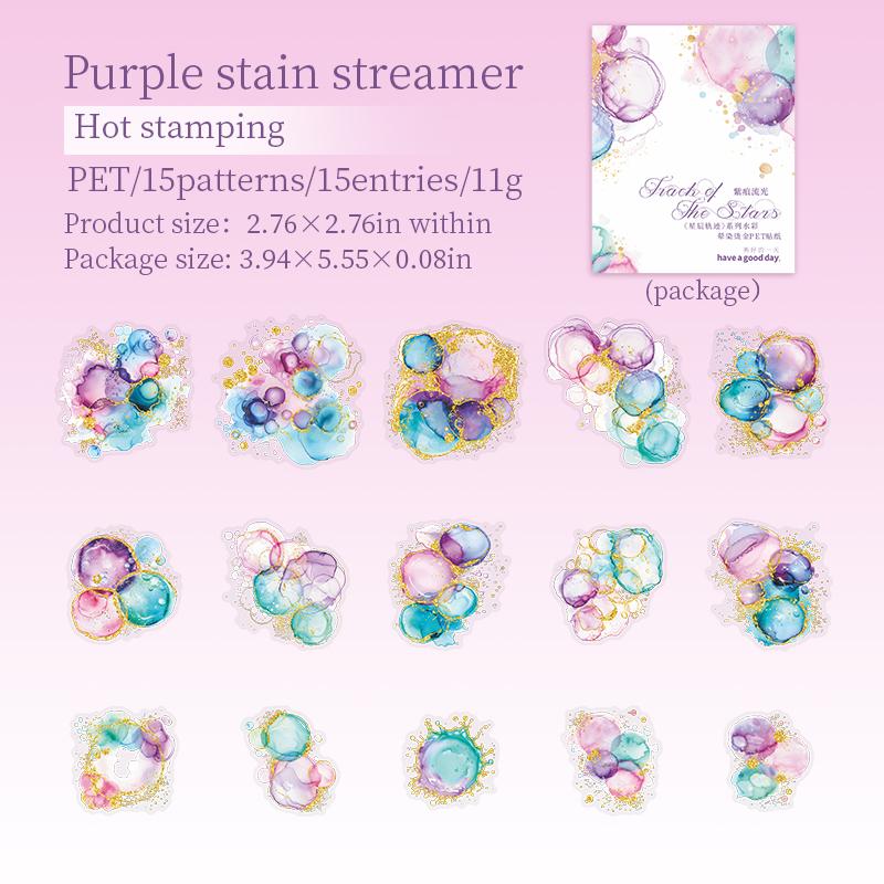 

15 шт. креативные акварельные наклейки для горячего тиснения, палатка для рук, самоклеящиеся этикетки, материалы для скрапбукинга, расходные материалы для журналов