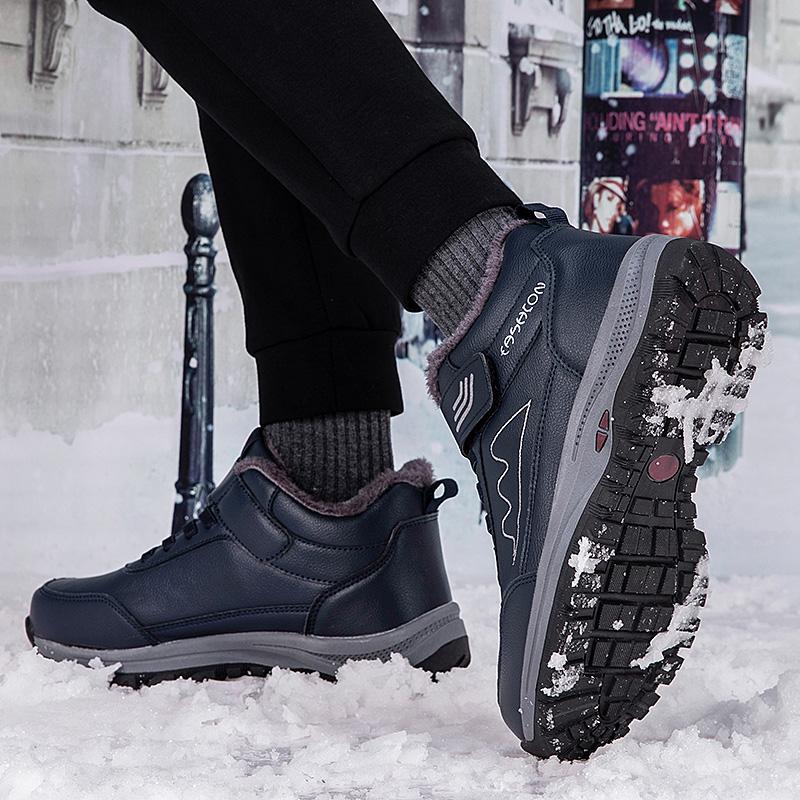 Autumn/Winter Men's Plel Warm Cotton Shoe Large -sized Outdoor Fight Slip -resistant Elderly Cotton Shoe