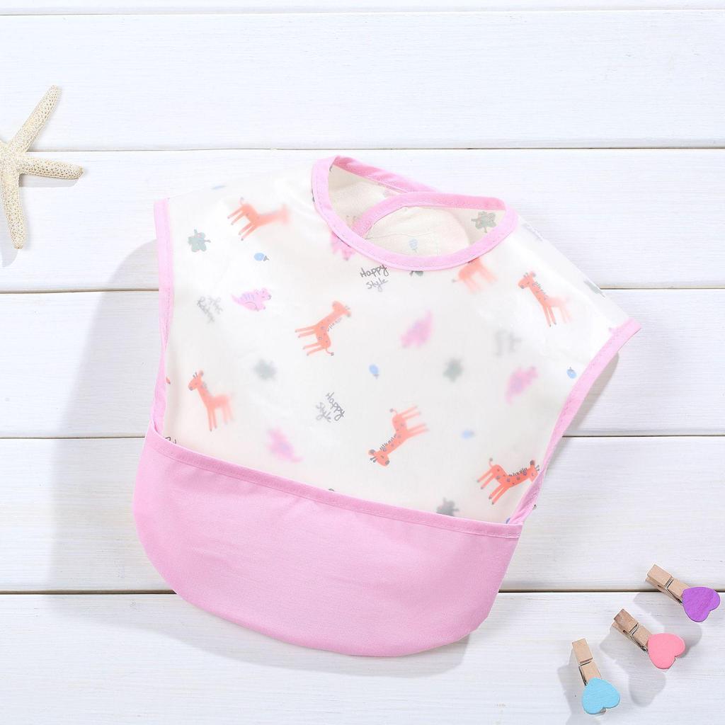 Waterproof Baby Drool Bib with Pocket - Wash-Free Design