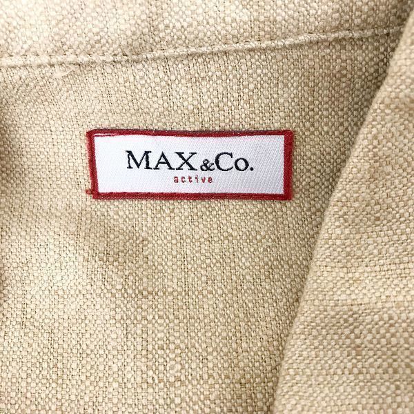 MAX&CO. Silk & Linen Long Sleeve Jacket/Women's M/Beige/Hidden Button/Minimal Style(USED)