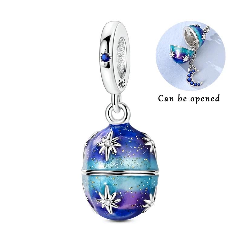 Copper Starry Night By Van Gogh Charms Bead Cz Zircon Whale Cat Pendant Fit Original Bracelet Necklace Diy Jewelry