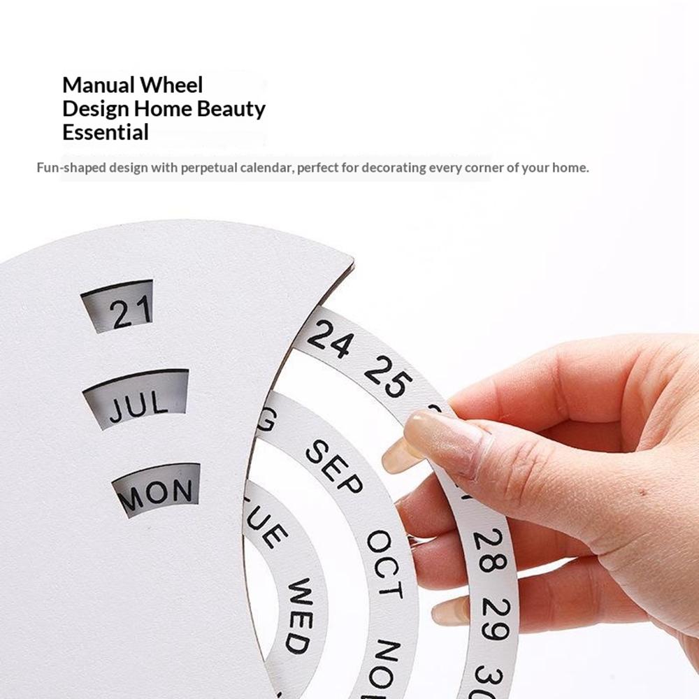 DIY Creative Wooden Perpetual Calendar Desktop Family Handmade Table Decoration Ornament