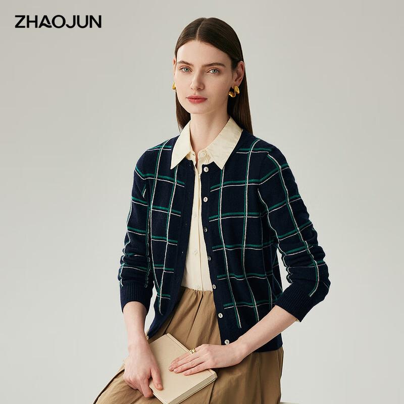 

Zhaojun Women s British Style Plaid Cashmere Cardigan 2XL
