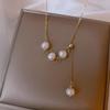 Baroque Freshwater Pearl Necklace Slide Design Stylish Long Tail Pendant Sweater Chain Pull Adjustable Clavicle Chain
