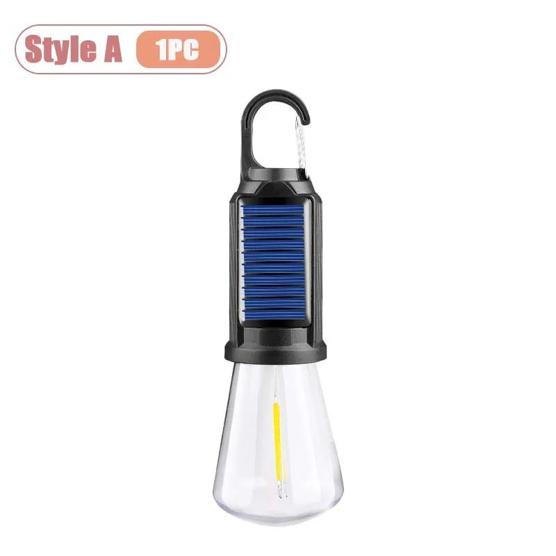 1-10PCS Solar Powered LED Lighting Hanging Lights Outdoor Tent BBQ Atmosphere Light Portable Waterproof Camping Light