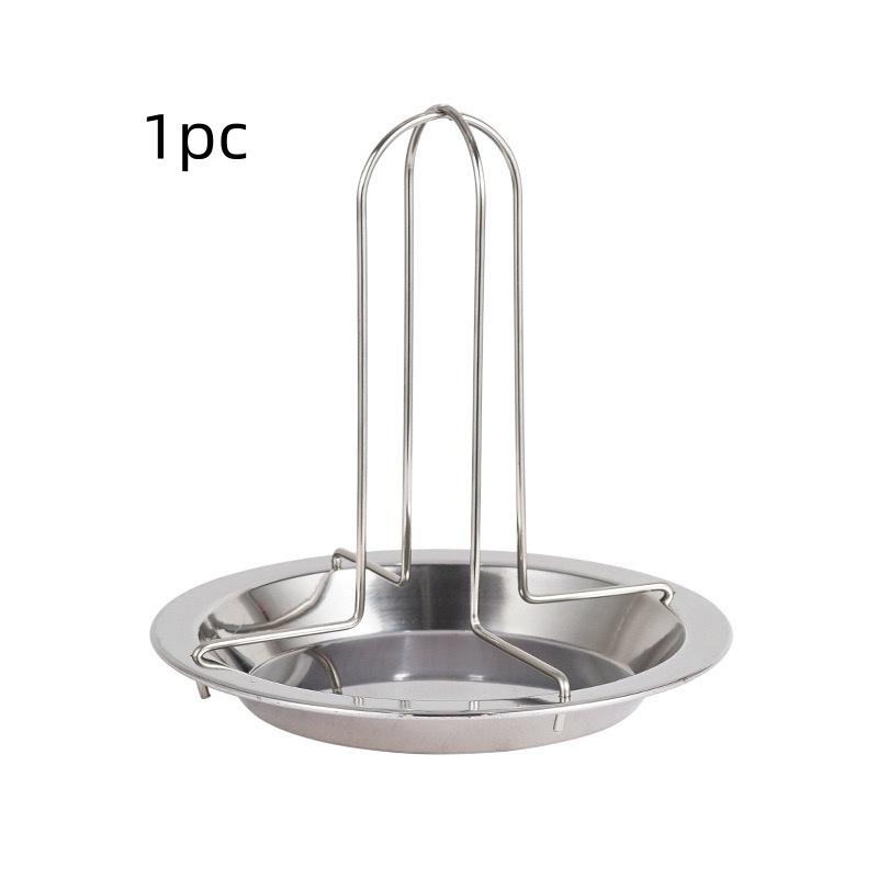 1Pc/ Household Stainless Steel Barbecue Grill, Outdoor Portable Round Barbecue Plate, Simple Style